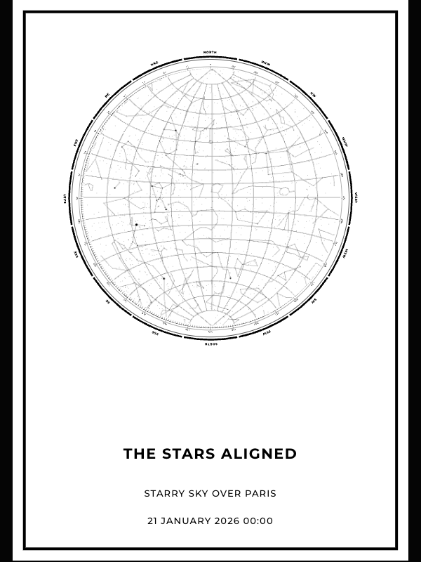 White star map design